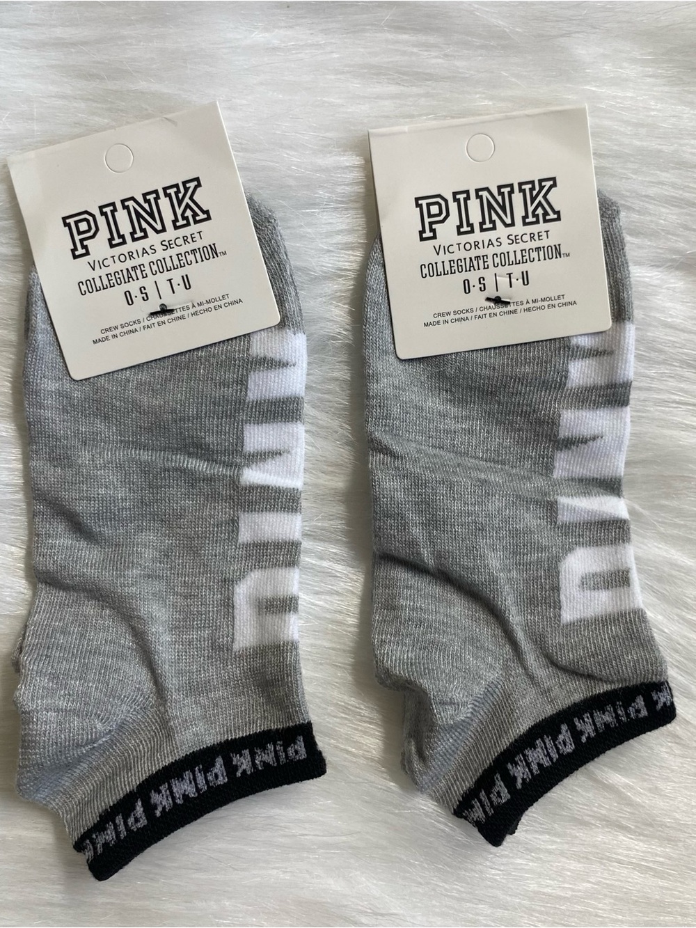 Victoria's Secret PINK Gray Ankle Socks